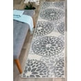 thumbnail image 5 of World Rug Gallery Modern Floral Circles Gray 2' x 7' Runner Rug, 5 of 6