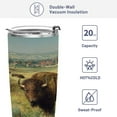 thumbnail image 4 of 20oz Stainless Steel Tumbler with Straw, Double Wall Insulated Travel Tumbler Buffalo Herd Oil Painting, 4 of 7