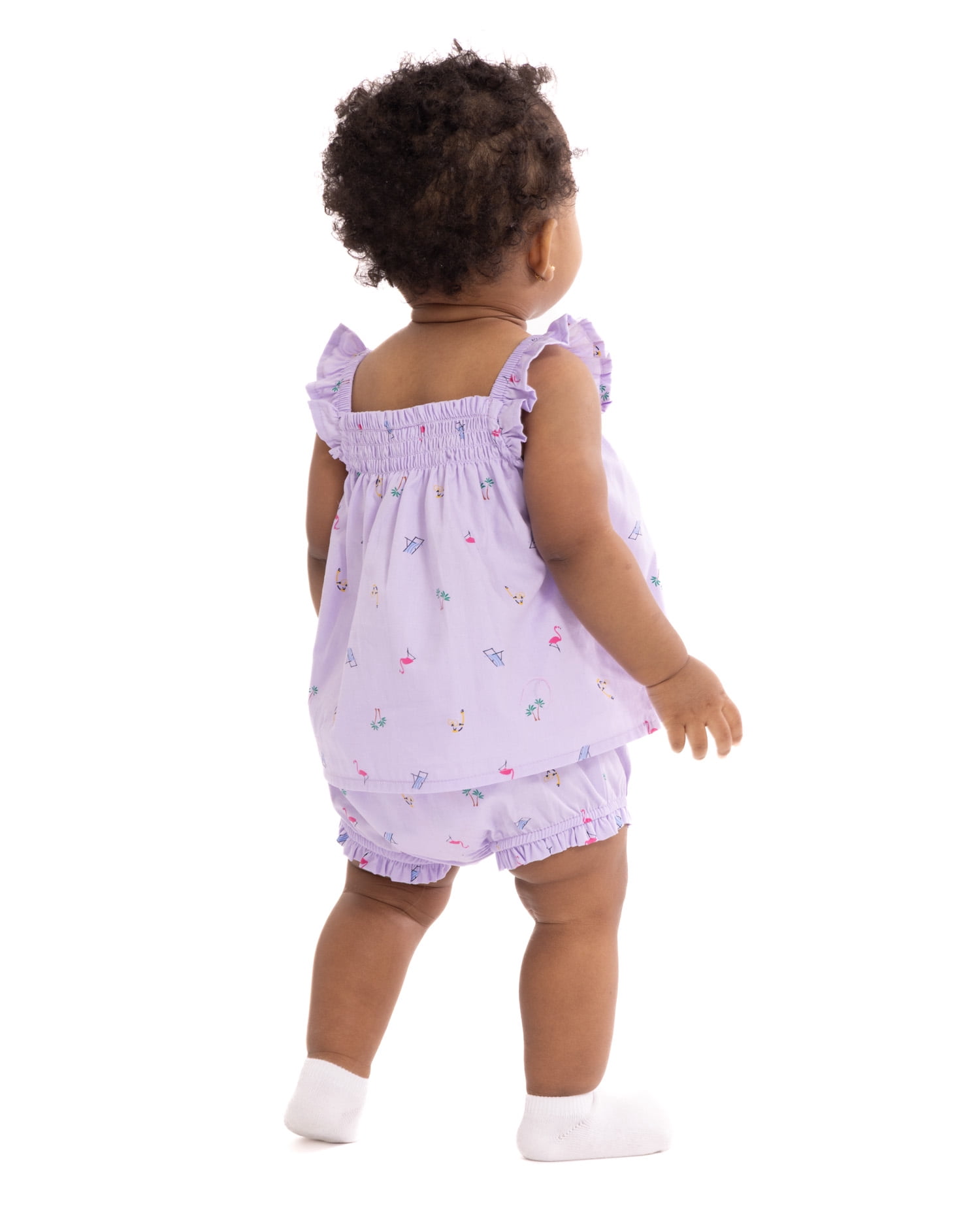 Wonder Nation Baby Girls Printed Tank Top and Matching Shorts Set, 2-Piece, Sizes 0/3M-24M