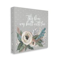 Stupell Industries Home Built With Love Quote Assorted Bouquet,36 x 36,Designed by Michele Norman