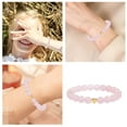 thumbnail image 2 of Juosiy Women Pink Beaded Gold Heart Bracelet, 2 of 9