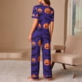 thumbnail image 2 of Halloween Pajamas Halloween Printed Short Sleeve Long Pants Pajamas for Women Set, 2 of 3
