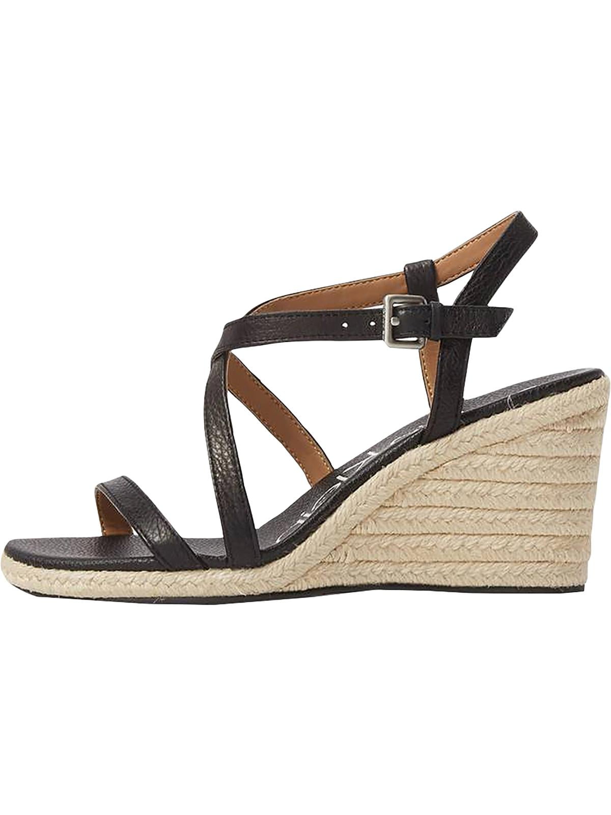 Calvin Klein Womens Bellemine Espadrille Wedge Sandals Black 10