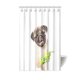 thumbnail image 1 of ABPHQTO Guantes divertidos para perros Pug que se asoman por detrás Diseño de puerta de baño Cortina de ducha de tela impermeable de poliéster 120x180 cm, 1 of 2