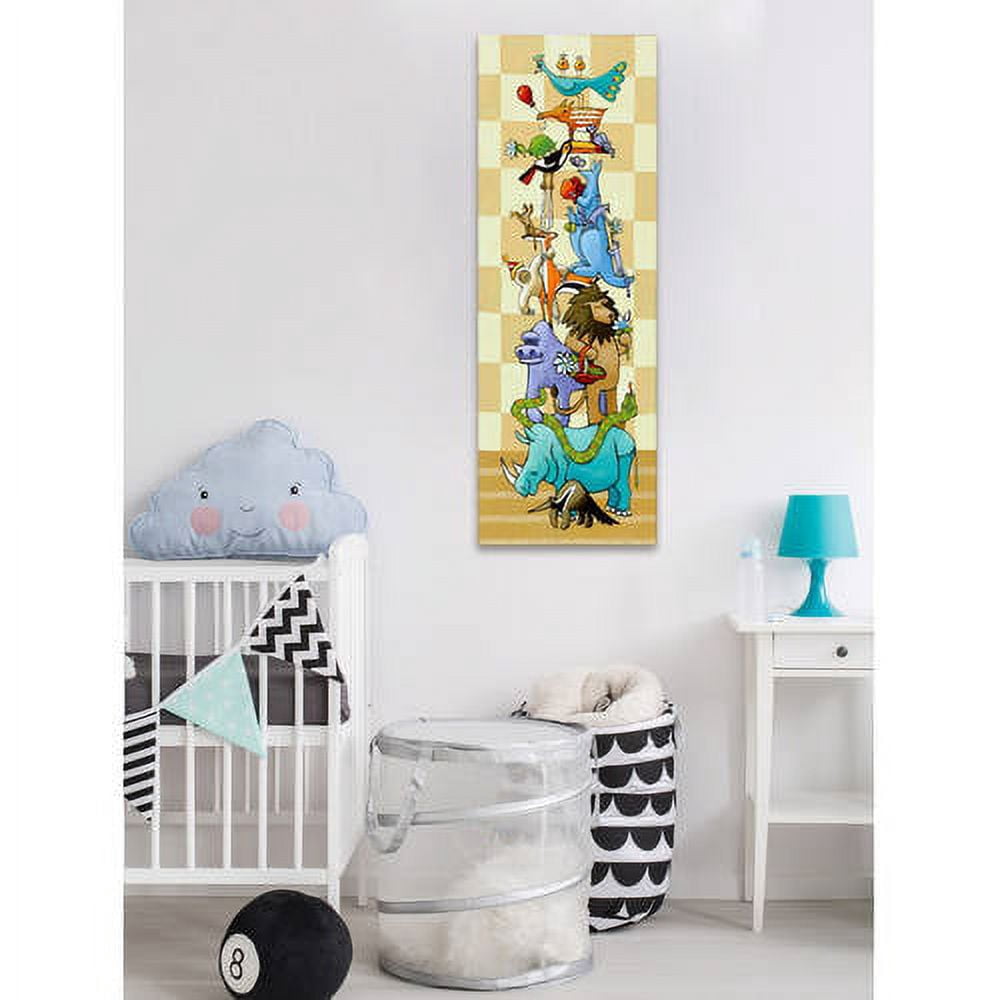 Marmont Hill - "Upon a Rhinoceros" by Janet Nelson Painting Print on Wrapped Canvas