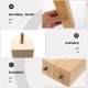 thumbnail image 4 of FELTECHELECTR 4 patas de madera para sofá, armario, cama, muebles, soporte, 4 of 6
