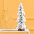 thumbnail image 6 of Christmas Tree 5.91inch Artificial Christmas Trees Tower-shaped Flocked Cedar Miniature Christmas Trees Snow Frost Ornaments With Wooden Bases For Christmas Party Table Top Decor Winter Crafts, 6 of 7