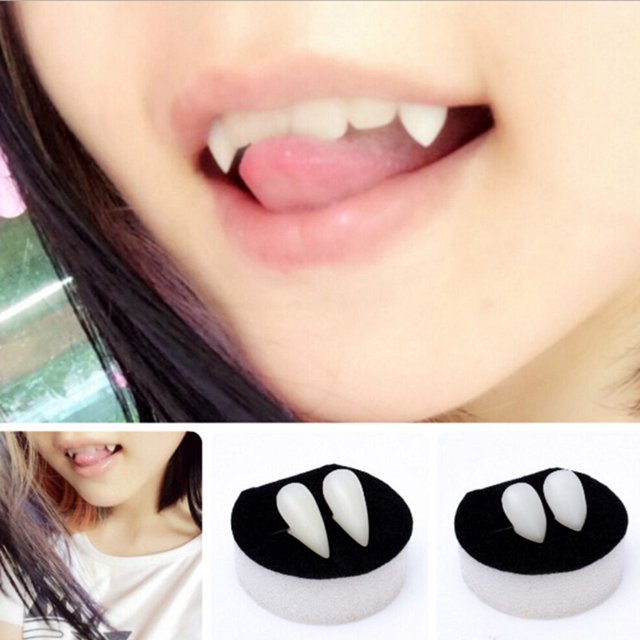 VISLAND 2 Pcs Dents Blanches pour Cosplay d'Halloween