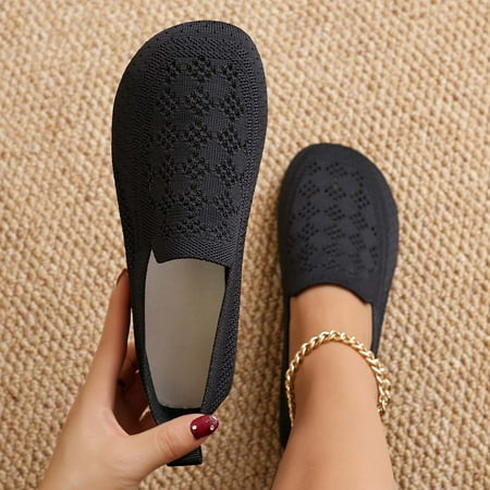 kakina CMSX Womens Ballet Loafer Flats Shoes Knit Round Toe Slip On Loafers Walking Shoes Comfortable Solid Color Dress office Work Shoes9.5(41)