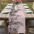 thumbnail image 4 of Pink Black Branches Table Runner 90 Inches, Botanical Dead Tree Birds Bed Runner Dresser Scarves Tabletop for Indoor Outdoor Parties/Ceremony/Banquet, 13" x 90", 4 of 9
