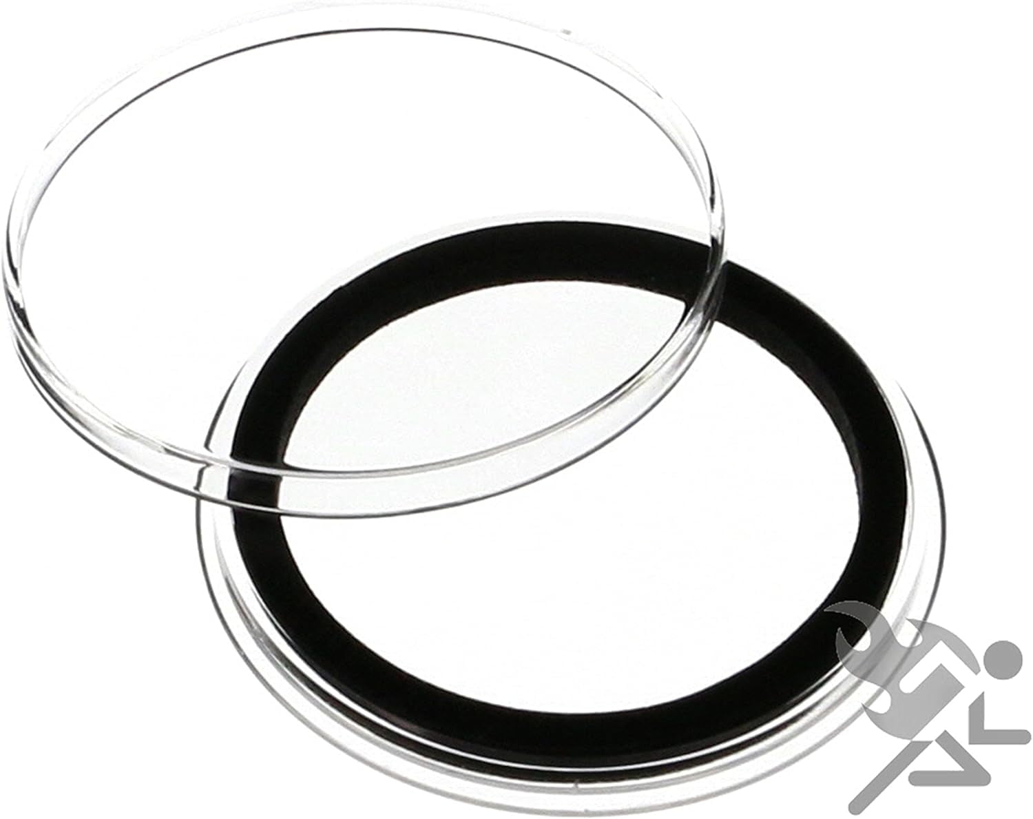 OnFireGuy 20 Air-Tite 40mm Black Ring Coin Capsules & Black Lid Capsule Tube | Coin Holders for 1 oz Silver Eagles with Plastic Storage Tube Combo