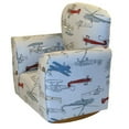 thumbnail image 2 of Brighton Home Furniture Airplane Cotton Fabric Toddler Rocker in Light Blue/Red, 2 of 2