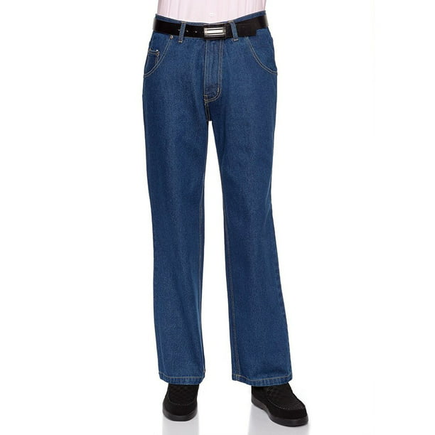 AKA Mens Denim Jeans - Long Jean for Men with Straight and Relaxed Fit Medium Blue Medium - Walmart.com