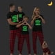 thumbnail image 4 of Pijama familiar luminoso a juego para Navidad, conjunto de Pijamas cortos rojos con cuernos de árbol de Navidad brillantes, 4 of 4