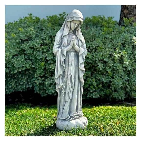 Virgin Mary Praying Blessed Mother Garden Statue 32" Religious Resin Statue Holy Queen of Heaven