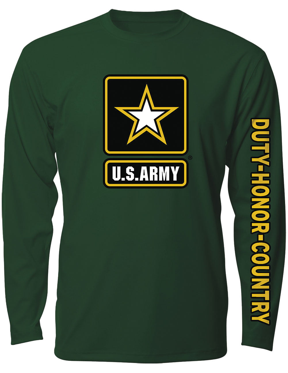 US Army Military Long Sleeve T-Shirt - Logo Sleeve Design 2X - Walmart ...