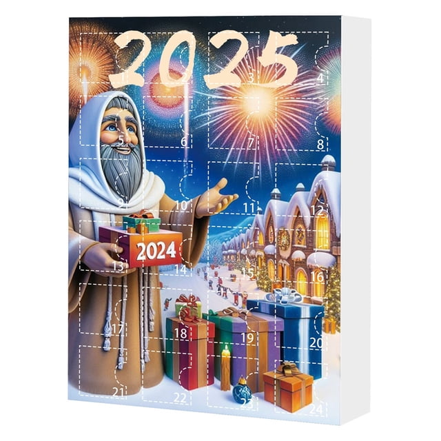 Calendario de cuenta regresiva para Navidad 2025, bonita decoración acrílica, caja de regalo para familiares y amigos.