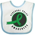thumbnail image 3 of Inktastic Cerebral Palsy Awareness Green Ribbon Badge Boys or Girls Baby Bib, 3 of 4