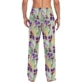 thumbnail image 2 of GZHJMY Purple Violets Men's Pajama Pants, Soft and Comfortable Lounge Sleep Bottoms with Pockets, Men's Sleepwear with Custom Print, X-Large, 2 of 7