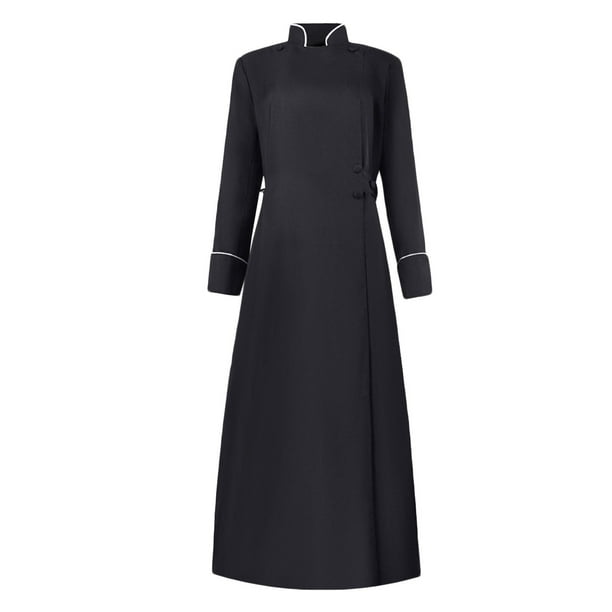 Chaquetas de Manga Larga Para Mujer, Uniforme de Sacerdote de Festival, Vestido, Disfraz de Escenario, Abrigo, Chaqueta Informal Sin Capucha Odeerbi ODB121985