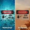 thumbnail image 5 of (2 Pack) 220 Volts OSHA Danger Sign 5 Inch X 3.5 Inch Vinyl Label Decal Sticker Weather Resistant, UV Protected for Workplace, Business, and Construction Site, Made in the USA, 5 of 7