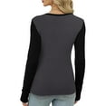 thumbnail image 3 of Maplenight Long Sleeve Thermal Shirt for Women Slim Fit Basic Tops Casual Crewneck Knit Ribbed T Shirts with Thumb Holes, 3 of 5