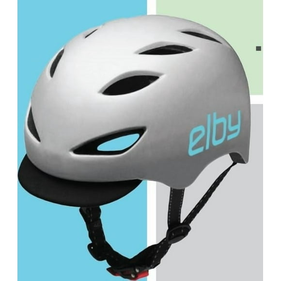 Elby Mobility Bicycle Helmet E0916SM Urban Commuter; Open Face; 20 Inch To 22 Inch; Putty With Blue Logo; 8 Vents; With Visor