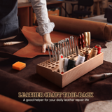 Wooden Leather Tool Holder with 98 holes, Hole Punch Leather Craft ...