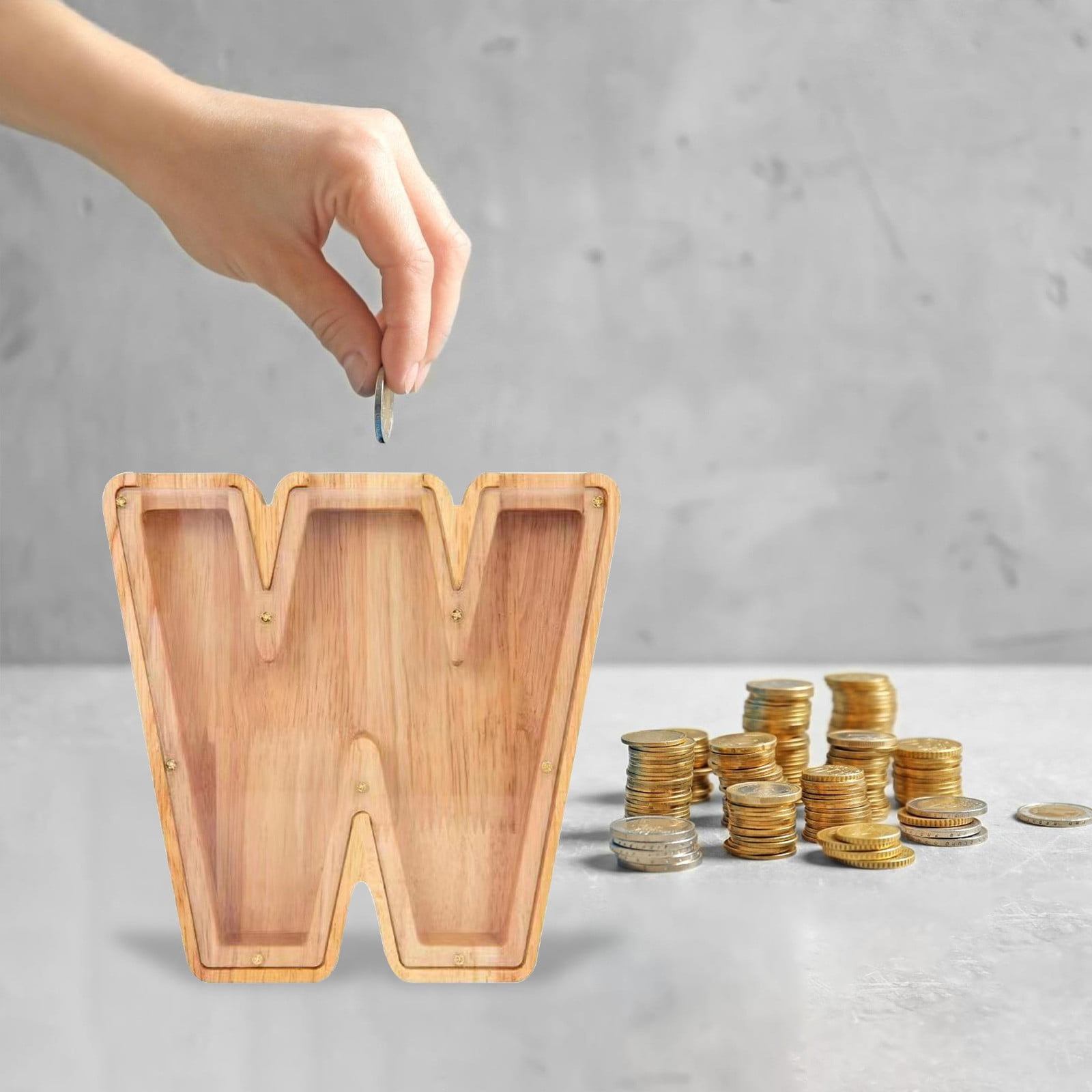 Tirelire En Bois Avec Lettres De L'Alphabet Personnalisées Pour Garçons Filles Enfants Pot D