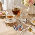 thumbnail image 4 of Anmrize Ensemble de 8 sous-Verres à Rayures, Dessous de Verre Carré, Ensemble de sous-Verres Absorbants, Décoration de Table, sous-Verre avec Support de Rangement, Ensemble de sous-Verres Carrés à Rayures avec Support, Tapis pour Gobelet Absorbant, A, 4 of 7