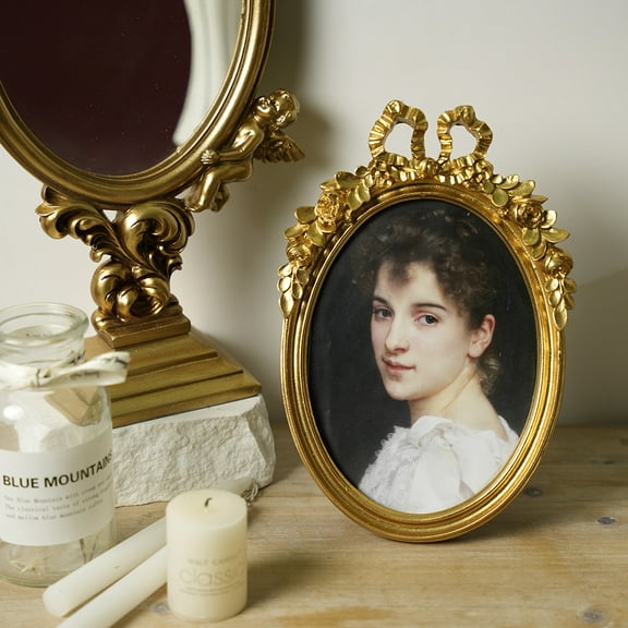 Vintage Gold Framed Wall Art for Bedroom Dorm Classroom Decoration, Minimalist Sketch Portrait Prints on Canvas, Boho Wall Decor for Living Room Hallway Staircase Gallery Show,5x7