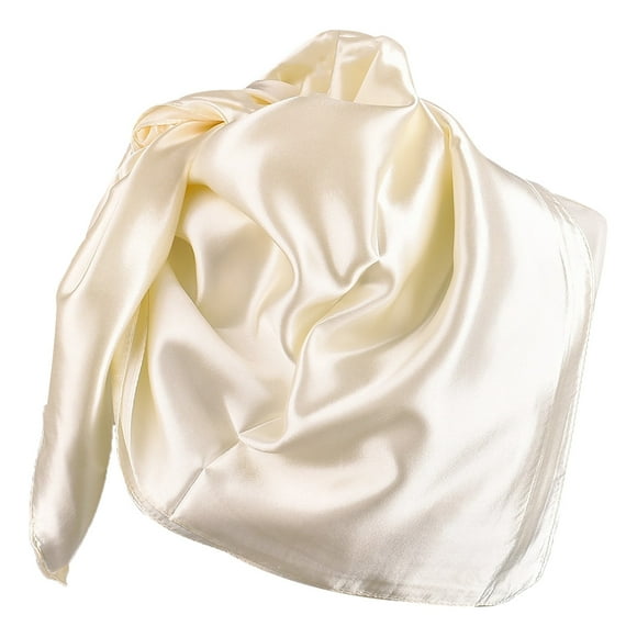Women Scarf Solid Color Satin Square Elegant Hijab Scarf Head Wrap Hair Scarf