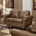 thumbnail image 2 of American Furniture Classics Sedona Brown Microfiber Loveseat with Solid Wood Frame and Nail Head Accents, 2 of 8
