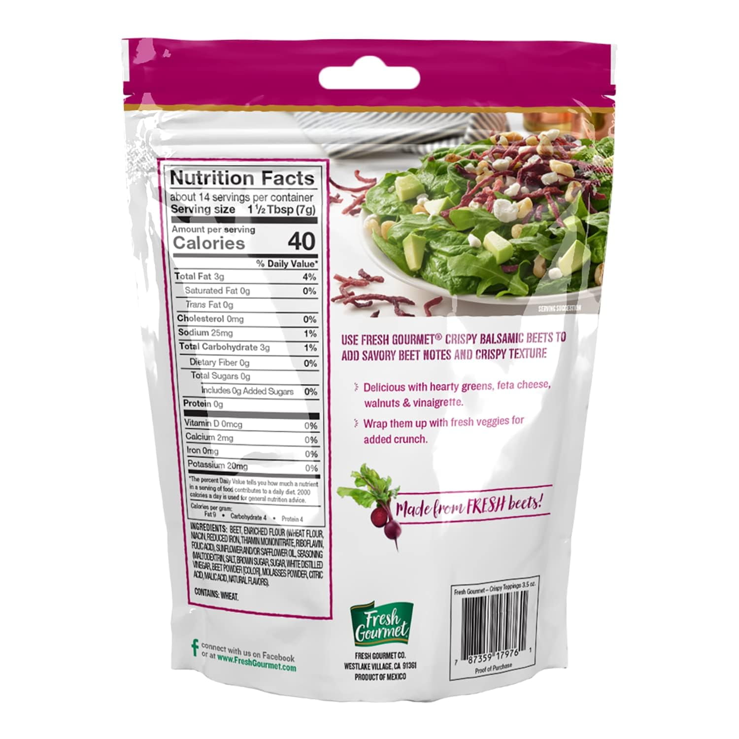Fresh Gourmet Crispy Party Variety Pack, Balsamic Beets, Fried Cucumber Dillies, Jalapeños, Onions, Garlic Ginger Wonton Strips, Red Peppers, 3.5 oz Each, 6 CT
