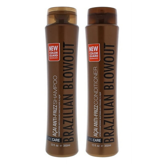 Brazilian Blowout Acai Anti Frizz Shampoo and Conditioner Kit 12oz Shampoo, 12oz Conditioner 2 Pc Kit