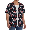 thumbnail image 2 of Sikiie Rose Flowers Men's Wrinkle Free Untucked Cuban Shirt Business Casual Button Down Shirts Short Sleeve ShirtMedium, 2 of 5