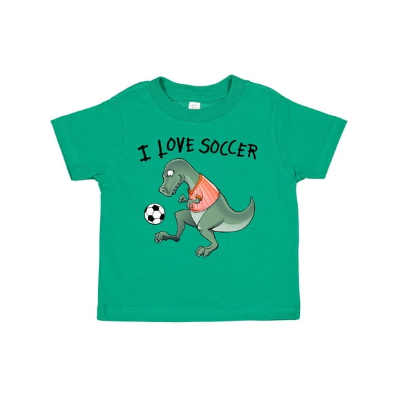 Inktastic I Love Soccer-dinosaur in Orange Boys or Girls Toddler T-Shirt