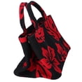 thumbnail image 4 of Pre-Owned PRADA Canapa Tote Bag Black Red Canvas Leaves Print, 4 of 9