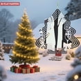 thumbnail image 4 of Stylized Metal Hanging Christmas Tree Wind Spinner - Abstract Design with Concentric Circles Suit Jacket Lines and Elegant Accents, 4 of 7