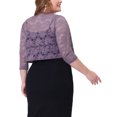 thumbnail image 3 of MODA NOVA Juniors' Plus Size Lace Crop Shrug Cardigan, 3 of 5
