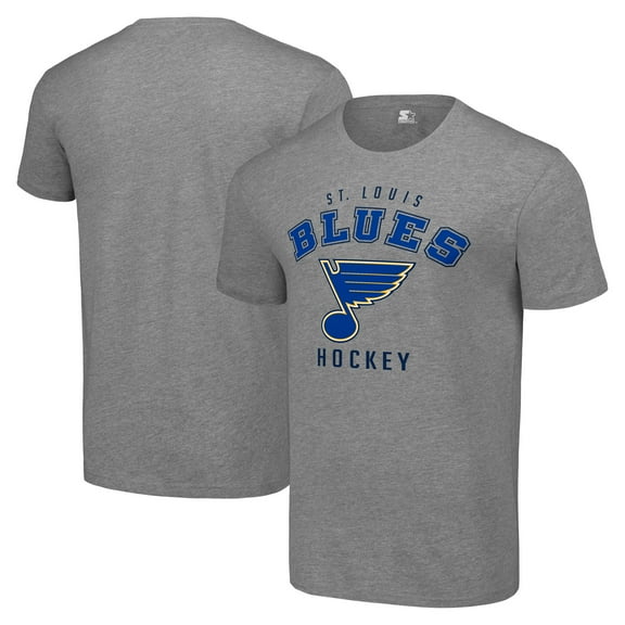 Men's Starter Heather Gray St. Louis Blues Logo T-Shirt