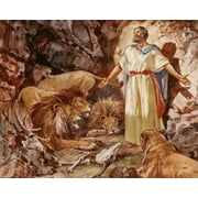 Autom Catholic print picture - DANIEL IN LION'S DEN P - 8inches x 10inches ready to be framed