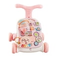thumbnail image 3 of Baby Push Centro de actividades Mesa de juguete, para niños y niñas Ruedas de velocidad ajustable Niño empujar Juguete para caminar Siéntese Rosa, 3 of 8