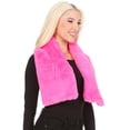 thumbnail image 4 of Sakkas Malen Long Rectangle Faux Fur Warm Soft Furry Wrap Around Loophole Scarf - Baby Pink - OS, 4 of 5