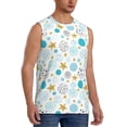 thumbnail image 2 of Balery Gold Stars Blue Dots Pattern Camisetas sin mangas para hombre, absorbe la humedad y protege contra el mal olor.-Small, 2 of 7