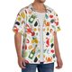 thumbnail image 2 of Balery Crabs Shrimps Camisa Casual de Manga Corta con Botones para Hombre, Texturizada, Estilo Cubano, para Playa, Verano-Small, 2 of 5