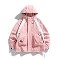 thumbnail image 4 of LVHAOGJOB Mens Hoodie Jackets Lightweight with Zipper Rain Jackets with Pockets Big and Tall Coats for Men Athletic, 4 of 9