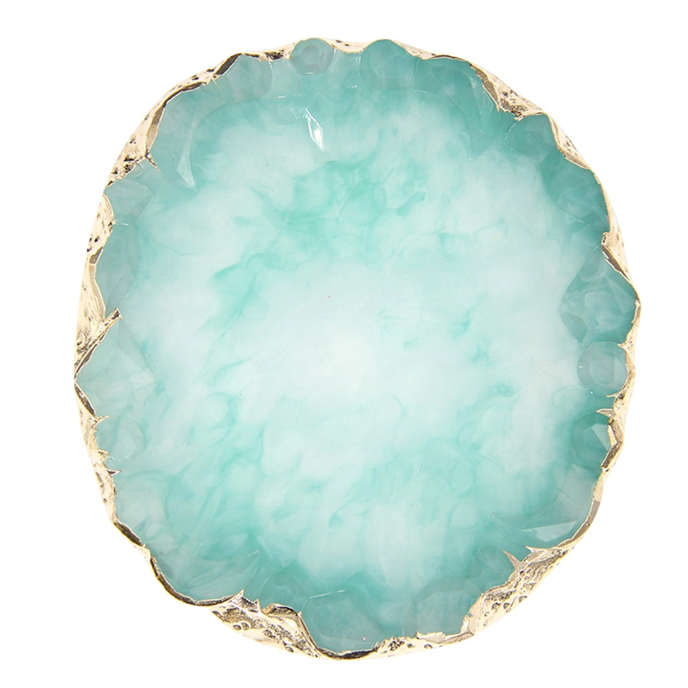 Yesbay Resin Nail Art Color Palette Acrylic Ring Jewelry Holder Dish DIY Manicure Tool-Blue