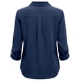 thumbnail image 3 of Women's Button Down Shirts Collared Solid Color Work Fashion Spring Tops Long Sleeve Business Casual Blouses, 3 of 3