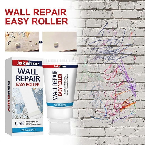 3PCS Rolling Brush Wall Repair Paint, Wall Repair Paint Paste, Wall Repair Agent, Stain Remover, Water-based White Latex Paint